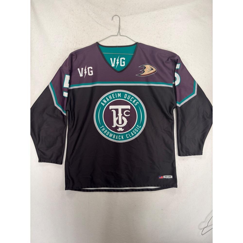 Violent Gentlemen Anaheim Ducks Throwback Classic Jersey Mens Large Black Purple